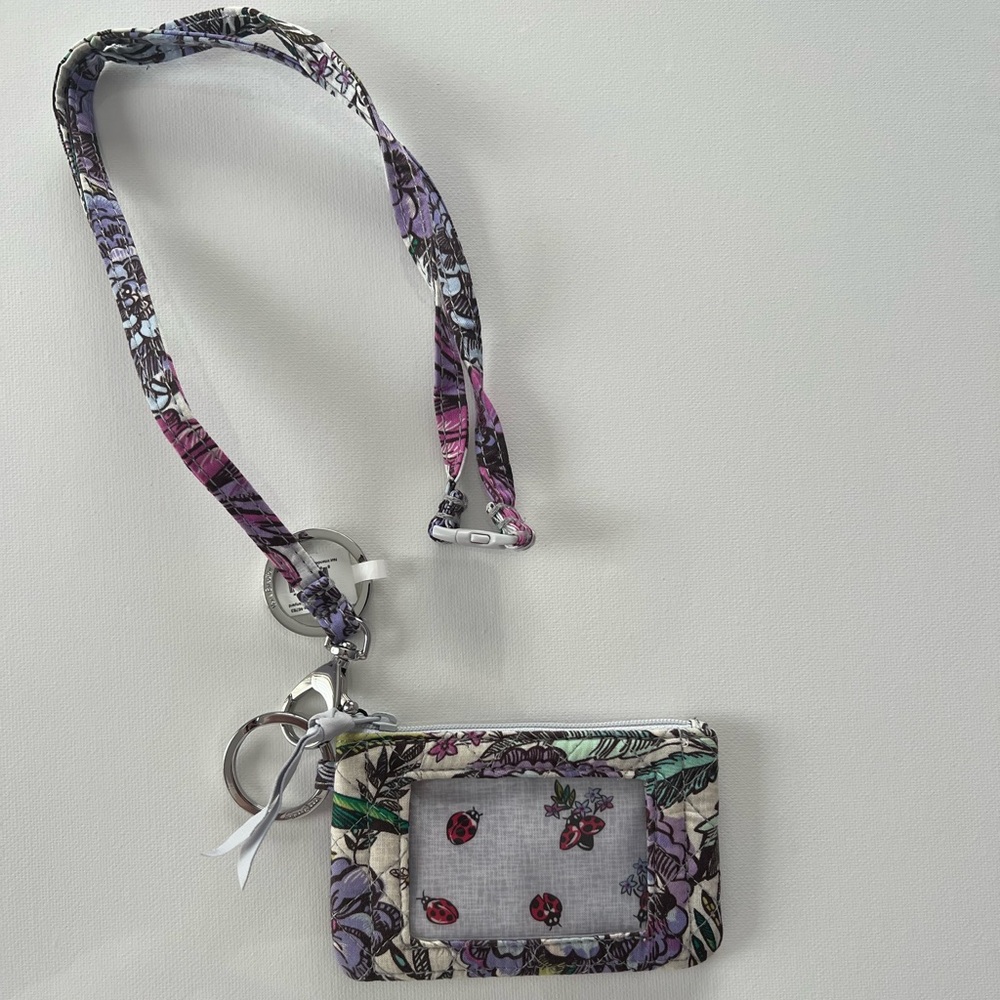 Vera Bradley Purple and Black Floral Keychain - Picture 2 of 4